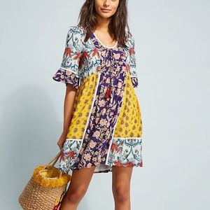 Anthropologie Lilka Patchwork Trapeze Beach Dress